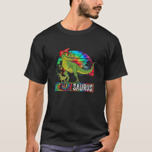 Memaw Dinosaur Funny Dad Memawsaurus 2 Two Kids 20 T-Shirt