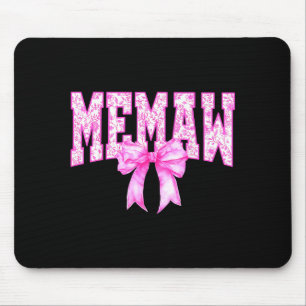 Memaw floral toile pink coquette bow grandma for mouse pad