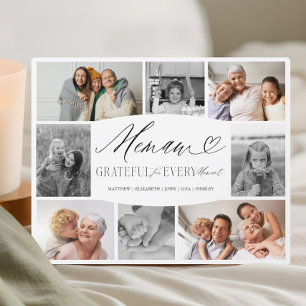 Memaw Grateful for Every Moment Photo Collage Plaque