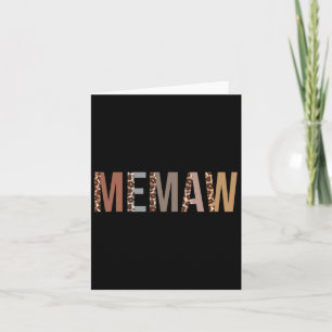 Memaw Leopard Print Mum Cute Mothers Day Funny Gra Card