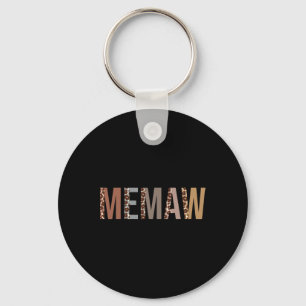 Memaw Leopard Print Mum Cute Mothers Day Funny Gra Key Ring