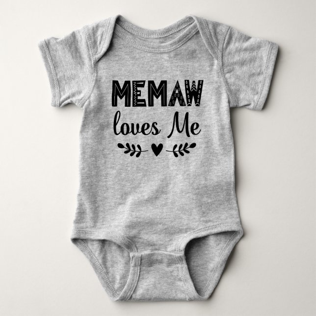 Memaw Loves Me Grandkid Baby Gift Baby Bodysuit (Front)