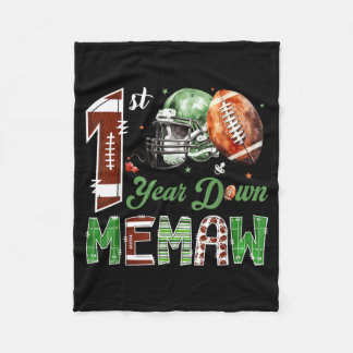 Memaw Of The 1 Year Old Football 1st Birthday Boy Fleece Blanket