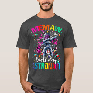 Memaw Of The Birthday Astronaut Boy Space Theme Ki T-Shirt