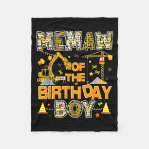 Memaw of the birthday boy construction worker fleece blanket