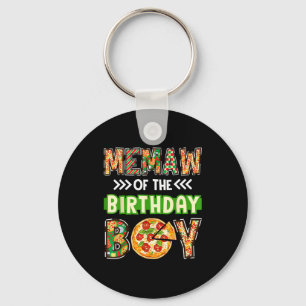 Memaw of the boy birthday boy pizza lover party  key ring