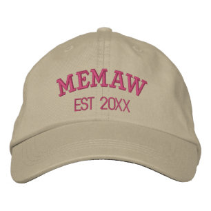 Memaw Personalised Grandma Gift Custom Text Embroidered Hat