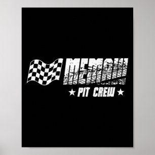 Memaw Pit Crew Race Car Birthday Family Racing Poster