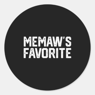 Memaw’s Favorite Funny Grandparent Granhild Vintag Classic Round Sticker