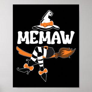 Memaw Witch Costume Halloween Party Matching Group Poster