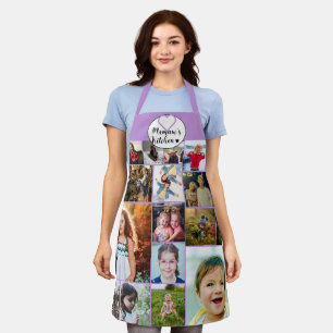 Memaw's Kitchen Quote Cute Grandkids Photo Collage Apron