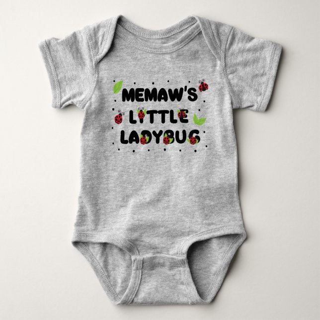 MeMaw's Little Ladybug - Cute  Baby Bodysuit (Front)