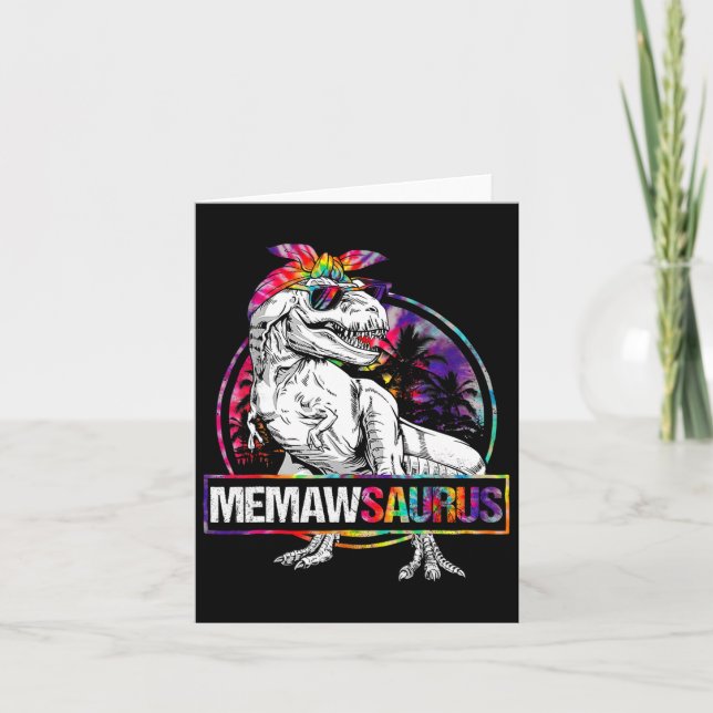 Memawsaurus Dinosaur Memaw Saurus Family Matching  Card (Front)
