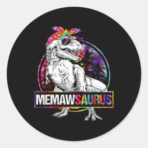 Memawsaurus Dinosaur Memaw Saurus Family Matching Classic Round Sticker