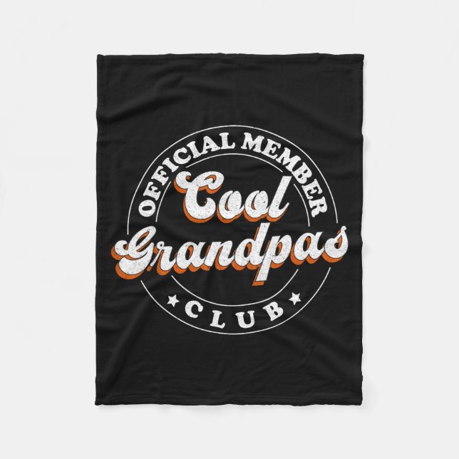 Member Cool Grandpas Club For New Grandfather  Fleece Blanket (Front)