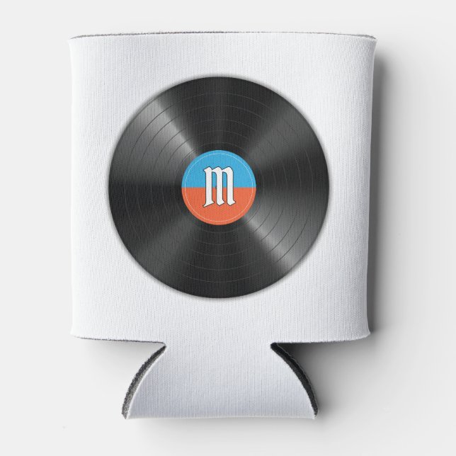 Member Guest Golf Dad Retro Vinyl Monogram Name Can Cooler (Front)