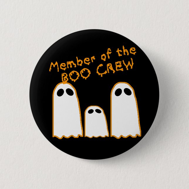Member of the BOO CREW Funny Ghost Design 6 Cm Round Badge (Front)