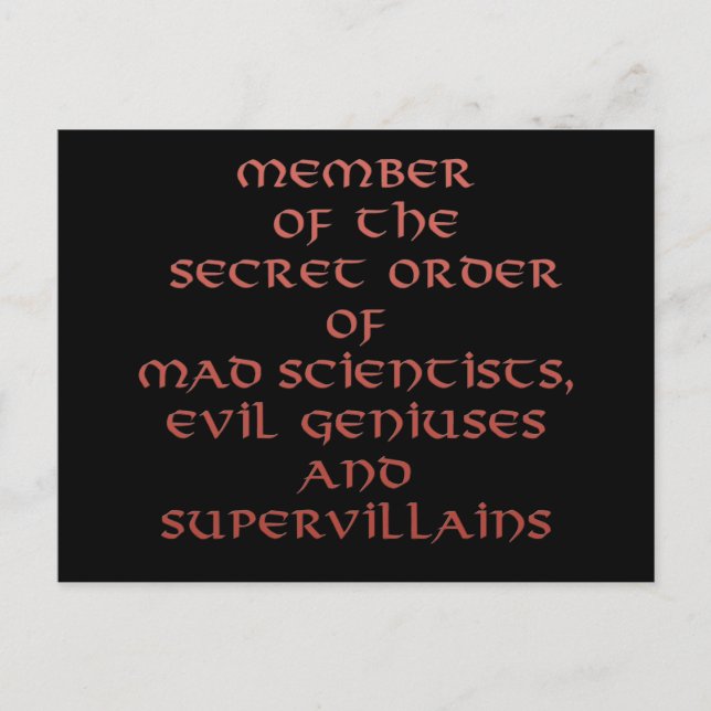 Member of the Secret Order postcards (Front)