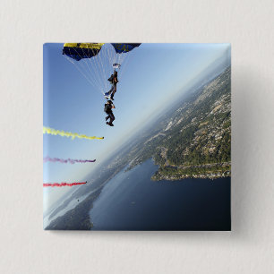 Members of the US Navy Parachute Team 15 Cm Square Badge