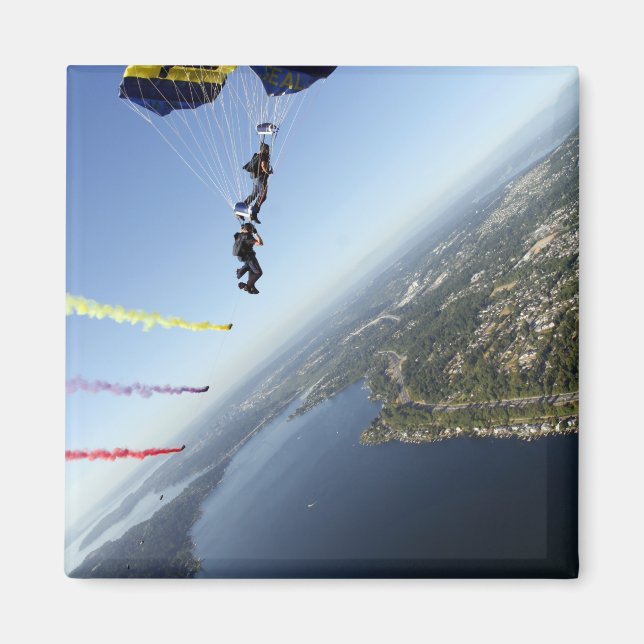 Members of the US Navy Parachute Team Magnet (Front)