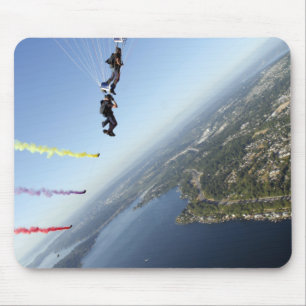 Members of the US Navy Parachute Team Mouse Pad