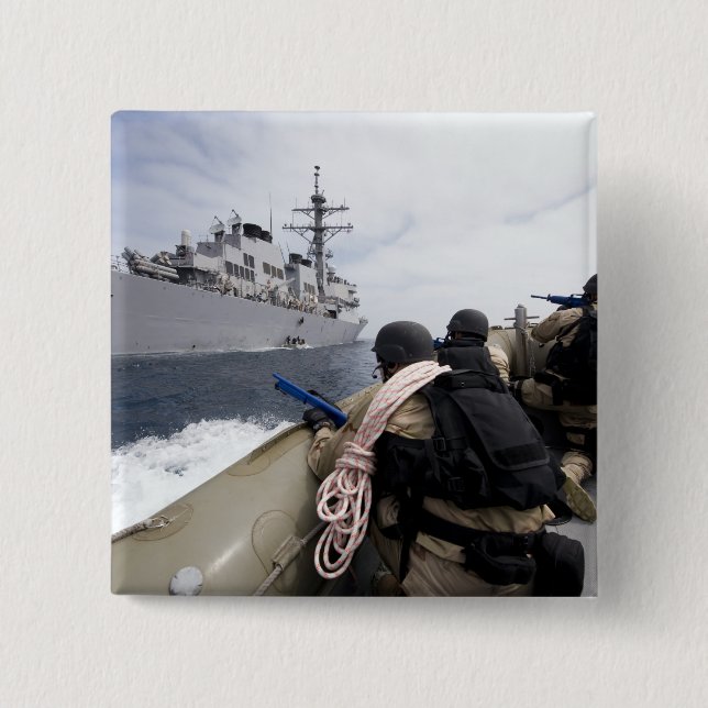 Members of the visit, board, search 15 cm square badge (Front)