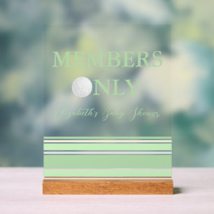 Members Only Preppy Baby Shower Acrylic Sign