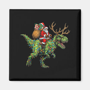 Meme 67 Christmas Santa Riding Dinosaur T Rex Boys Magnet