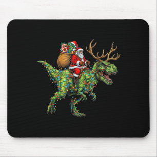 Meme 67 Christmas Santa Riding Dinosaur T Rex Boys Mouse Pad