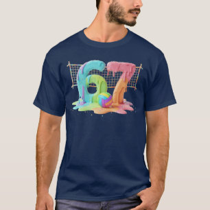 Meme 67 Si 6 Seven 7 Icecream Drip Volleyball Net  T-Shirt