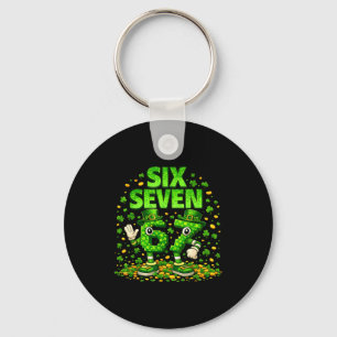 Meme 67 six seven 6 7 boys girls st patricks day key ring