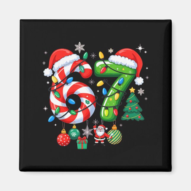 Meme 6 7 Christmas Matching Outfit Six Seven Trend Magnet (Front)