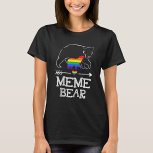 Meme Bear Proud Aunt Rainbow Flag Lgbt Pride Month T-Shirt