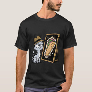 Meme Cat Staring at Burrito Funny Italian Brainrot T-Shirt