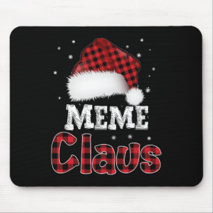 Meme Claus Christmas Red Plaid Pajama Family Match Mouse Pad