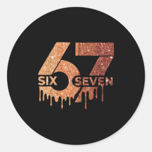 Meme Funny 6 7 Six Seven Black History Month Men W Classic Round Sticker
