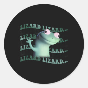 Meme Funny Weirdcore Animal Women Men Lizard Lizar Classic Round Sticker