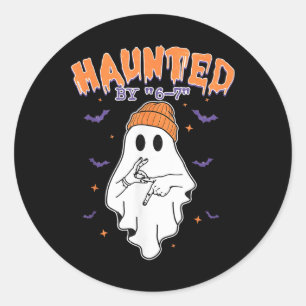Meme Halloween Haunted Classic Round Sticker
