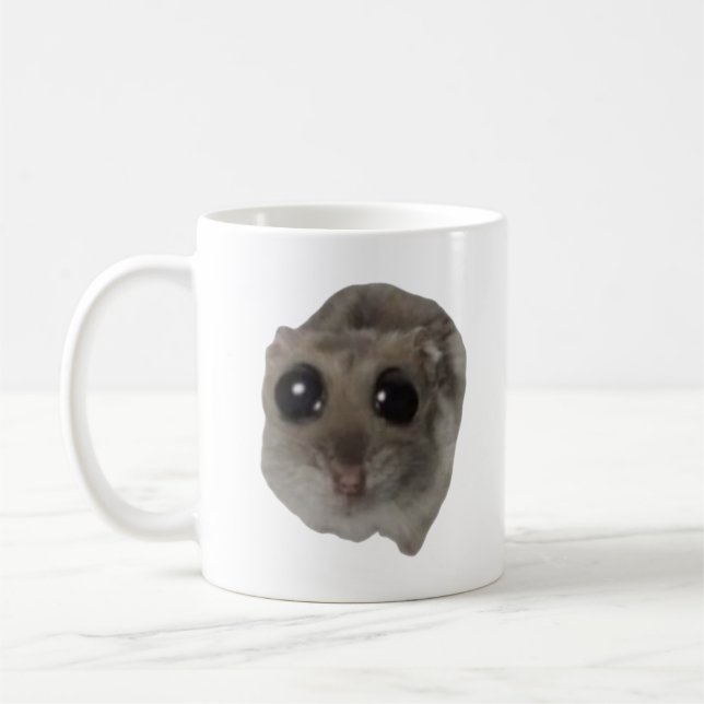 meme, hamster, hamster meme, sad hamster, funny coffee mug (Left)