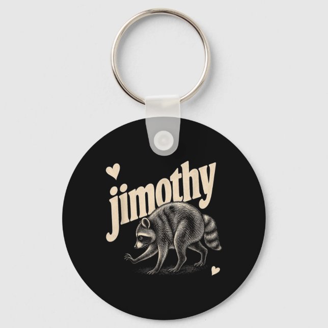 Meme Jimothy Racoon Key Ring (Front)