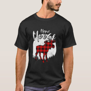 Meme Moose Red Plaid Buffalo Matching Family Pajam T-Shirt