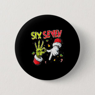 Meme Number 67 Bro Slang Six Seven Christmas Hand 6 Cm Round Badge