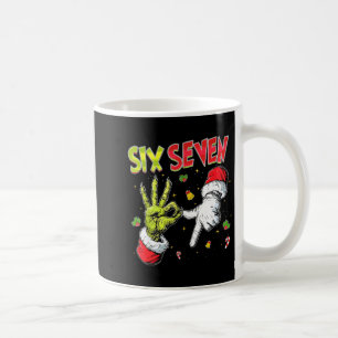 Meme Number 67 Bro Slang Six Seven Christmas Hand Coffee Mug