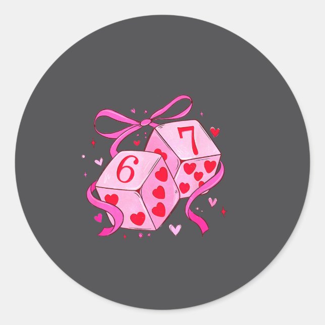 Meme Playing Cards Valentine,preppy Funny Coquette Classic Round Sticker (Front)