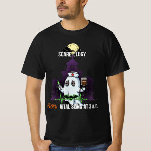 Meme Scare-ology Spooky Nurse Ghost Dark Humour T-Shirt
