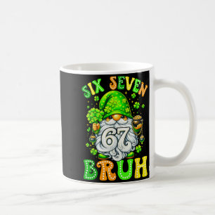 Meme six seven bruh 67 st patricks day gnome kids coffee mug