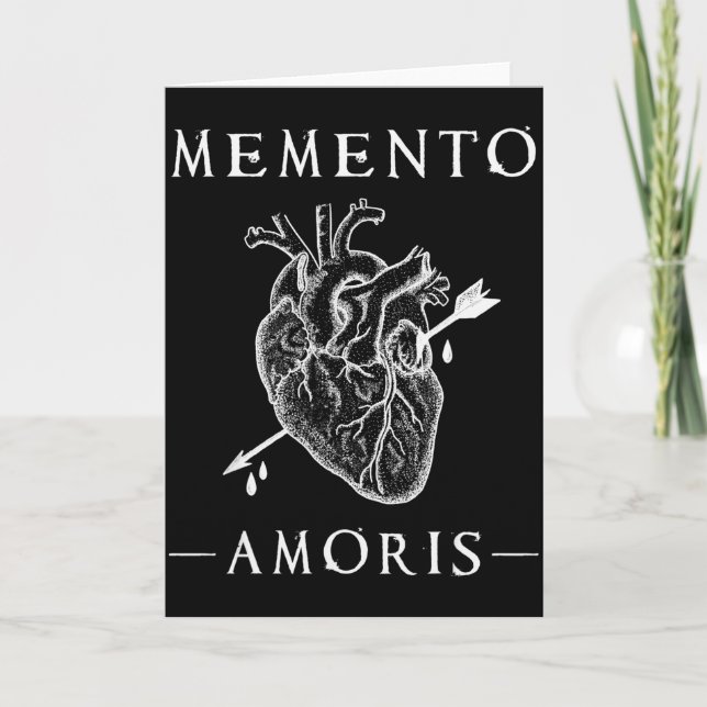 Memento Amoris. Bleeding Heart &amp; Arrow Gothic  Card (Front)
