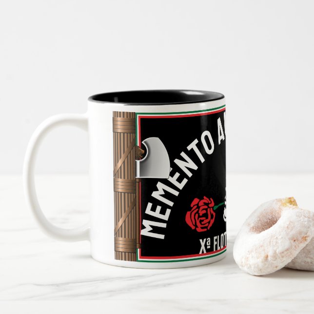 MEMENTO AUDERE SEMPER Two-Tone COFFEE MUG (With Donut)