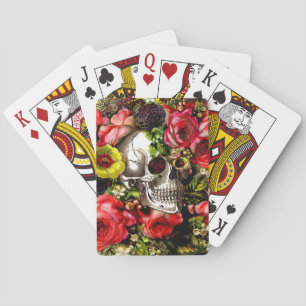 Memento Floral Skull Playing Cards