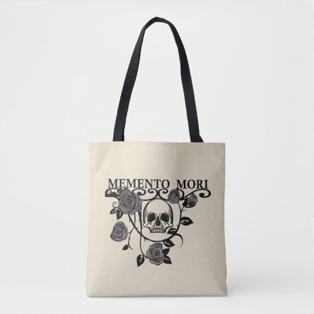Memento mori black roses tote bag (Front)